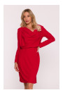 S428 Cowl neckline dress - red