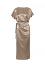 M887 Wrap style satin dress - gold