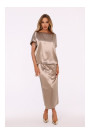 M887 Wrap style satin dress - gold