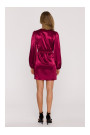 M888 Satin puff sleeve mini dress - maroon