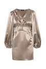 M888 Satin puff sleeve mini dress - gold