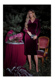 M889 Velvet bodycon dress - maroon