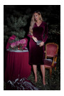 M889 Velvet bodycon dress - maroon