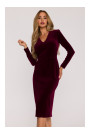 M889 Velvet bodycon dress - maroon