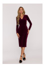 M889 Velvet bodycon dress - maroon