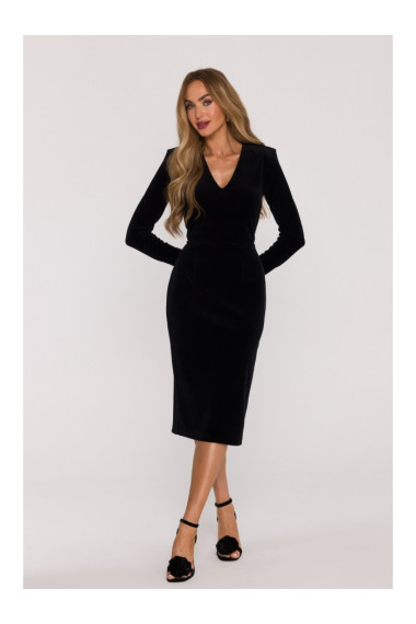 M889 Velvet bodycon dress - black
