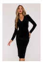 M889 Velvet bodycon dress - black
