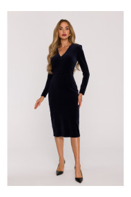 M889 Velvet bodycon dress - navy blue