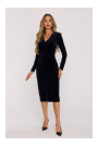M889 Velvet bodycon dress - navy blue