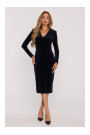 M889 Velvet bodycon dress - navy blue