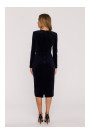M889 Velvet bodycon dress - navy blue