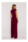 M890 Co-ord set with ruched top and wide leg trousers - maroon