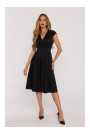 M892 Fit & flare dress with box pleats - black