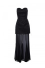 M893 Layered corset - style dress with chiffon skirt - black