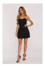 M893 Layered corset - style dress with chiffon skirt - black