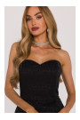 M893 Layered corset - style dress with chiffon skirt - black