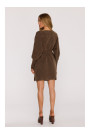 M631 Wrap sweater dress with a tie detail - caramel