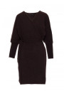 M631 Wrap sweater dress with a tie detail - chocolate