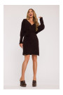 M631 Wrap sweater dress with a tie detail - chocolate