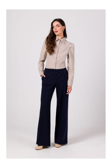 B275 Trousers with front stitching - navy blue