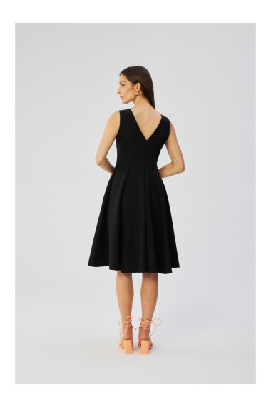 S358 Sleeveless fit and flare dress - black