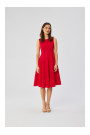 S358 Sleeveless fit and flare dress - red