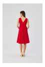 S358 Sleeveless fit and flare dress - red