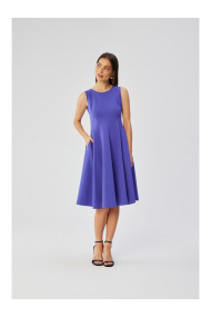 S358 Облегающее платье без рукавов - фиолетовый