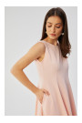 S358 Облегающее платье без рукавов - пудра