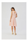 S358 Облегающее платье без рукавов - пудра