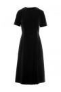 S361 Платье-футляр со складками по бокам - черный