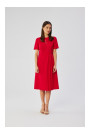 S361 Платье-футляр со складками по бокам - красный