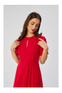 S361 Svītera kleita ar plisēm sānos - sarkana
