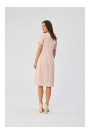 S361 Платье-футляр со складками по бокам - пудра