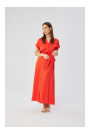 Платье-рубашка макси из вискозы S364 - коралловый