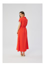 Платье-рубашка макси из вискозы S364 - коралловый