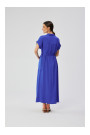 S364 Платье-рубашка макси из вискозы - синий