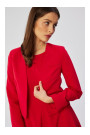 S368 Обрезанный блейзер с открытым передом - красный