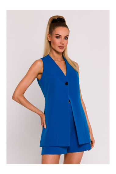 M776 Блейзер без рукавов на одной пуговице - синий