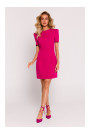 Мини-платье M777 с мягкими плечами - фуксия