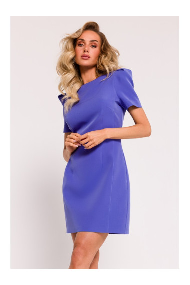 Мини-платье M777 с мягкими плечами - светло-лиловый