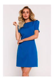 Мини-платье M777 с мягкими плечами - синий