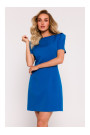 Мини-платье M777 с мягкими плечами - синий