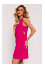 M778 Kleita bez piedurknēm ar izgriezumiem - fuksijas krāsā