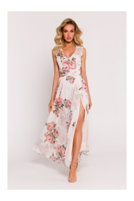 M781 Шифоновое платье макси с разрезом на ноге - модель 2