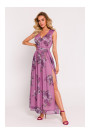 M781 Шифоновое платье макси с разрезом на ноге - модель 3