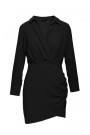 M783 Мини-платье с воротником - черный