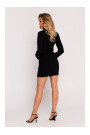M783 Мини-платье с воротником - черный