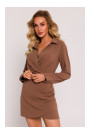 M783 Мини-платье с воротником - шоколад