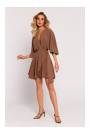 M785 Plankumaina mini kleita - šokolādes krāsā